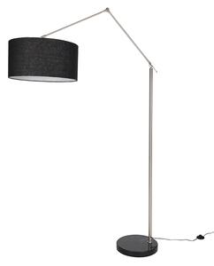 Lampa podłogowa stalowa regulowana z czarnym kloszem 50 cm - Editor