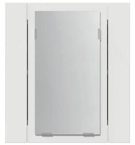 Szafka łazienkowa z lustrem i LED, biała, 40x12x45 cm, akryl