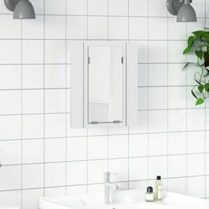 Szafka łazienkowa z lustrem i LED, biała, 40x12x45 cm, akryl