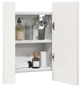 Szafka łazienkowa z lustrem i LED, biała, 40x12x45 cm, akryl
