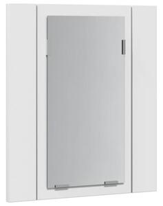 Szafka łazienkowa z lustrem i LED, biała, 40x12x45 cm, akryl