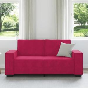 Sofa 2-osobowa, winna czerwieÅ, 140 cm, tapicerowana aksamitem