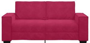 Sofa 2-osobowa, winna czerwieÅ, 140 cm, tapicerowana aksamitem