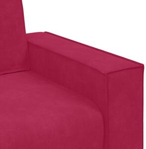 Sofa 2-osobowa, winna czerwieÅ, 140 cm, tapicerowana aksamitem