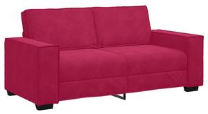 Sofa 2-osobowa, winna czerwieÅ, 140 cm, tapicerowana aksamitem