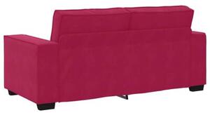 Sofa 2-osobowa, winna czerwieÅ, 140 cm, tapicerowana aksamitem