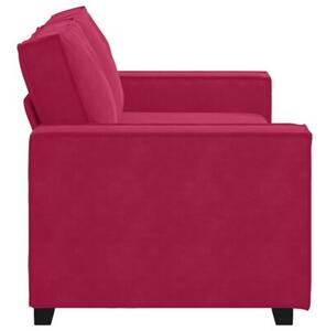 Sofa 2-osobowa, winna czerwieÅ, 140 cm, tapicerowana aksamitem
