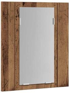Szafka łazienkowa z lustrem i LED, stare drewno, 40x12x45 cm