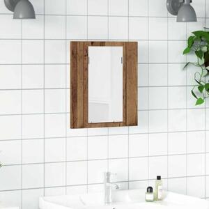 Szafka łazienkowa z lustrem i LED, stare drewno, 40x12x45 cm