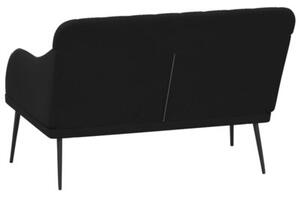 Ławka, czarna, 110x76x80 cm, obita aksamitem