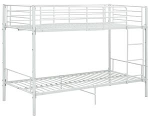 Białe Metalowe Łóżko Piętrowe 90X200 Cm G3-Z12