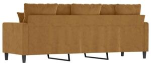 Sofa 3-osobowa, brÄ zowa, 180 cm, tapicerowana aksamitem