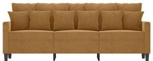 Sofa 3-osobowa, brÄ zowa, 180 cm, tapicerowana aksamitem