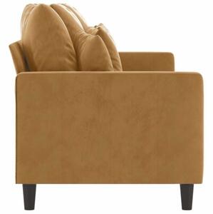 Sofa 3-osobowa, brÄ zowa, 180 cm, tapicerowana aksamitem
