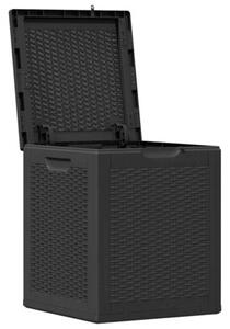 Skrzynia ogrodowa, 90 l, czarna, rattan pp