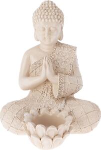 Ogród dekoracja Budda na świeczkę do herbaty, 14 x19 x 13 cm, kremowy
