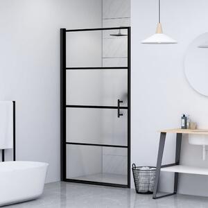 Drzwi prysznicowe, 81x195cm, półmrożone szkło hartowane, czarne