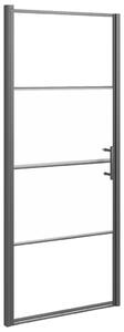 Drzwi prysznicowe, 81x195cm, półmrożone szkło hartowane, czarne