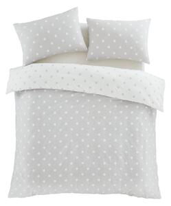 Biało-szara flanelowa pościel dwuosobowa 200x200 cm Polka Dot – Catherine Lansfield