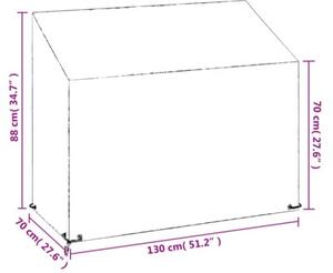 Pokrowce na ławki ogrodowe, 2 szt, 8 oczek, 130x70x70/88 cm, pe