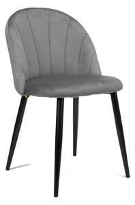 MebleMWM Krzesło tapicerowane muszelka 833-1 szary welur
