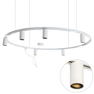 Nowoczesny wiszący system oświetlenia szynowego z 6 reflektorami białymi 1-fazowymi GU10 50 mm - Iconic Ruby Honey