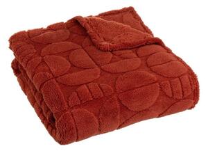 Ceglasty koc z mikropluszu 130x160 cm Mid Century – Casa Selección