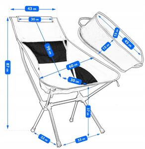 Składane krzesło wędkarskie z oparciem i torbą - Fygox