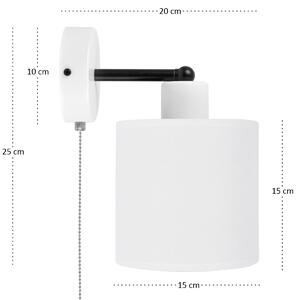 Biały kinkiet LED z włącznikiem z białym abażurem SHWD-C-1010WE-WE jed