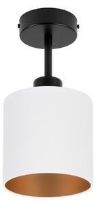 Lampa sufitowa czarna jednopunktowy spot z białym abażurem C-1010SC-WE