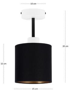 Lampa sufitowa biała jednopunktowy spot z czarnym abażurem C-1010WE-SC