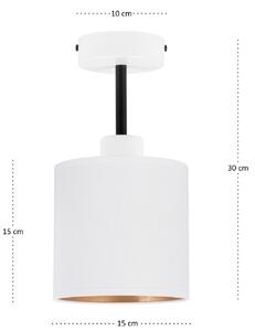 Lampa sufitowa biała jednopunktowy spot z białym abażurem C-1010WE-WE