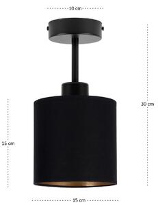 Lampa sufitowa czarna jednopunktowy spot z czarnym abażurem C-1010SC-S