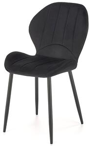Metalowe tapicerowane czarne krzesło - Velnis