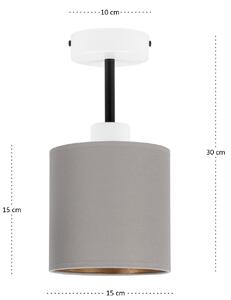 Lampa sufitowa biała jednopunktowy spot z szarym abażurem C-1010WE-GR