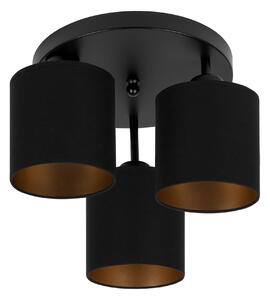 Lampa sufitowa czarna trzypunktowa z czarnymi abażurami C-3030SC-SCSCS