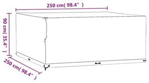 Pokrowce na meble ogrodowe, 2 szt., 16 oczek, 250x250x90 cm