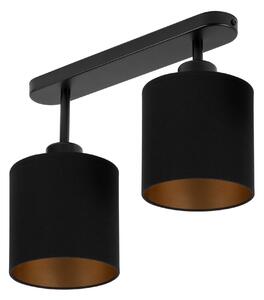 Lampa sufitowa czarna dwupunktowy spot z czarnymi abażurami C-3306SC-S
