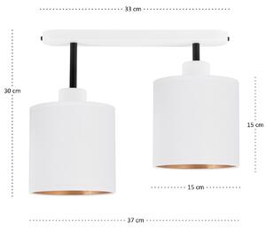 Lampa sufitowa biała dwupunktowy spot z białymi abażurami C-3306WE-WEW