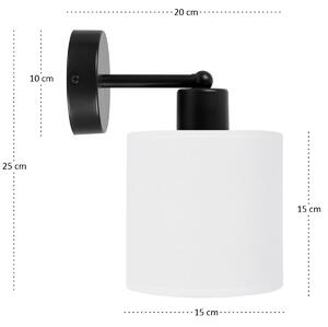 Czarny kinkiet LED z białym abażurem WD-C-1010SC-WE jednopunktowy indu