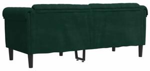 Sofa dwuosobowa, ciemnozielona, aksamit