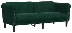 Sofa dwuosobowa, ciemnozielona, aksamit