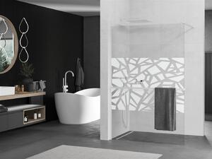 Mexen Kioto+ ścianka prysznicowa z półką Walk-in 70 x 200 cm, biały wzór, biała - 800-070-121-20-85