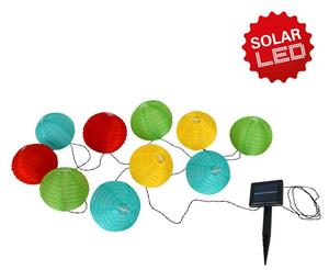 Solarny łańcuch z lampionami 3m 10 LED 0,6W multikolor ciepła - 3m