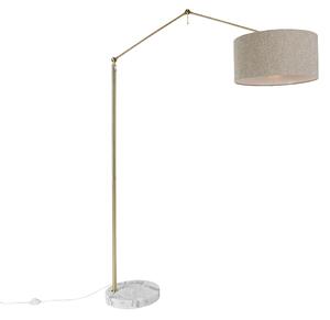 Lampa podłogowa złota z abażurem boucle taupe 50 cm regulowana - Editor Oswietlenie wewnetrzne