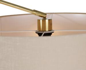 Lampa podłogowa złota z kloszem jasnobrązowym 50 cm regulowana - Editor Oswietlenie wewnetrzne