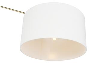 Nowoczesna lampa podłogowa złota z kloszem białym 50 cm regulowana - Editor Oswietlenie wewnetrzne