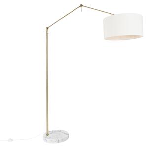 Lampa podłogowa złota z abażurem boucle biały 50 cm regulowana - Editor Oswietlenie wewnetrzne