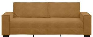 Sofa 3-osobowa, brÄ zowa, 220x78x84 cm, tapicerowana aksamitem