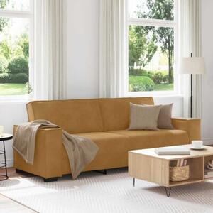 Sofa 3-osobowa, brÄ zowa, 220x78x84 cm, tapicerowana aksamitem